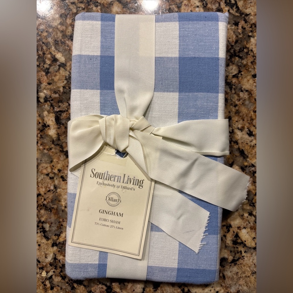Southern Living Blue and White Gingham Shams